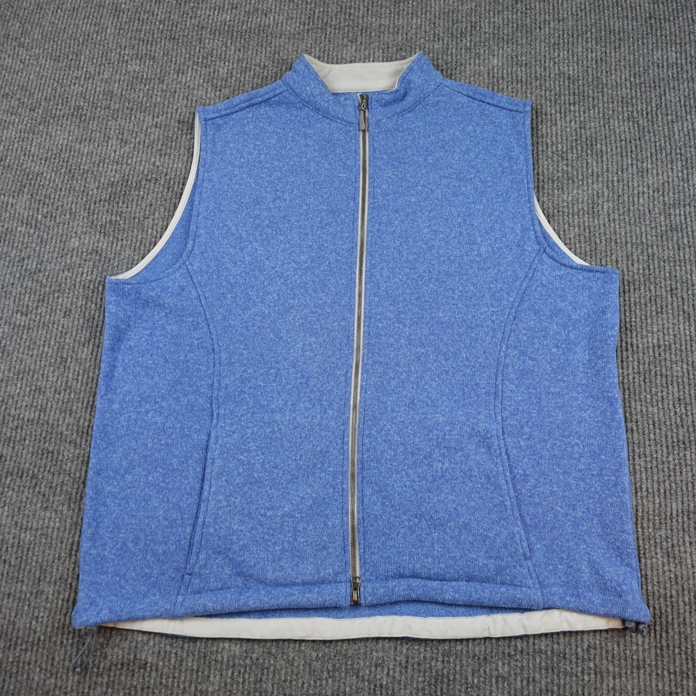 Peter Millar Crown Sport Vest Mens 2XL Blue Fleece Full Zip Casual Golf Outdoor